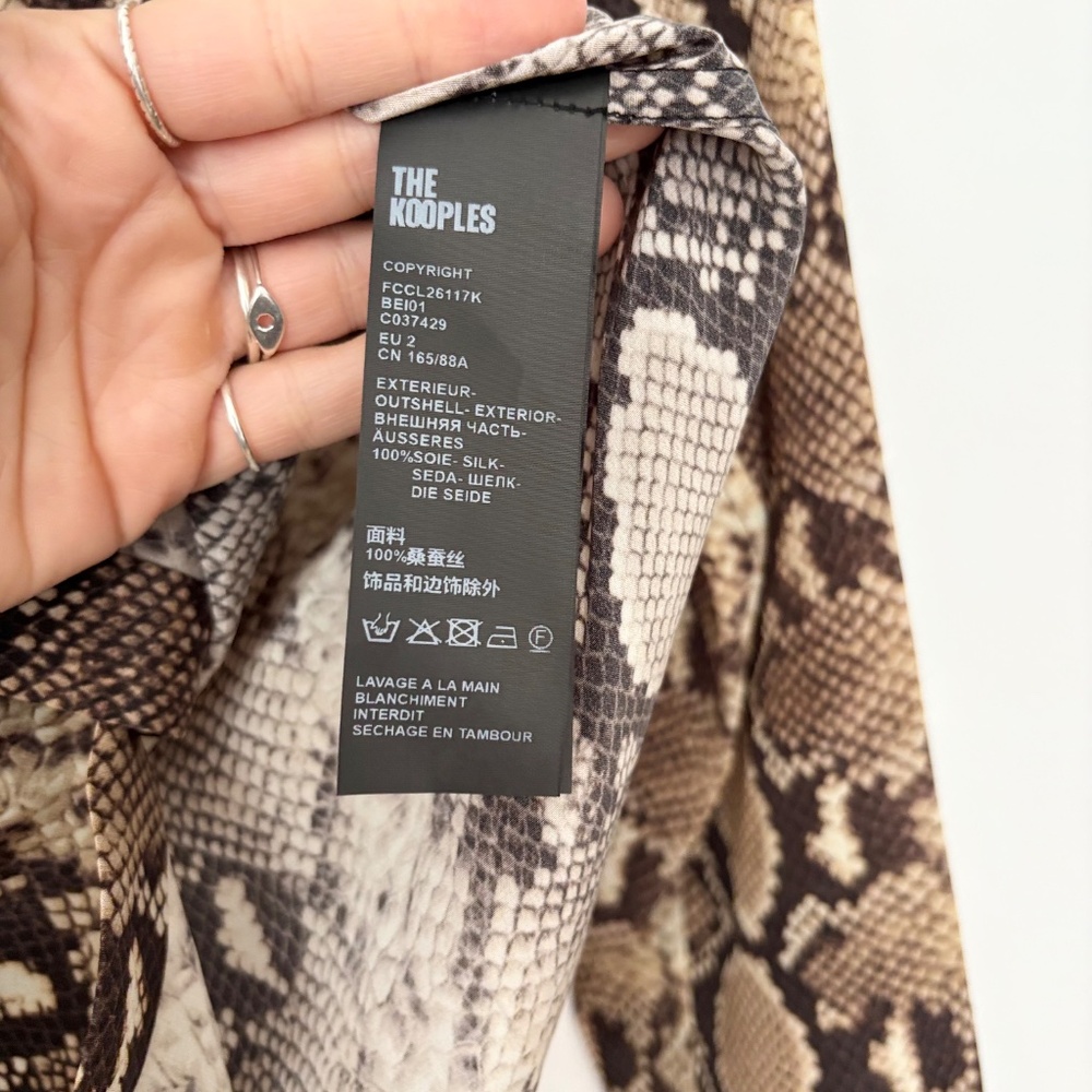 The kooples silk python button up shirt - Picture 3 of 8